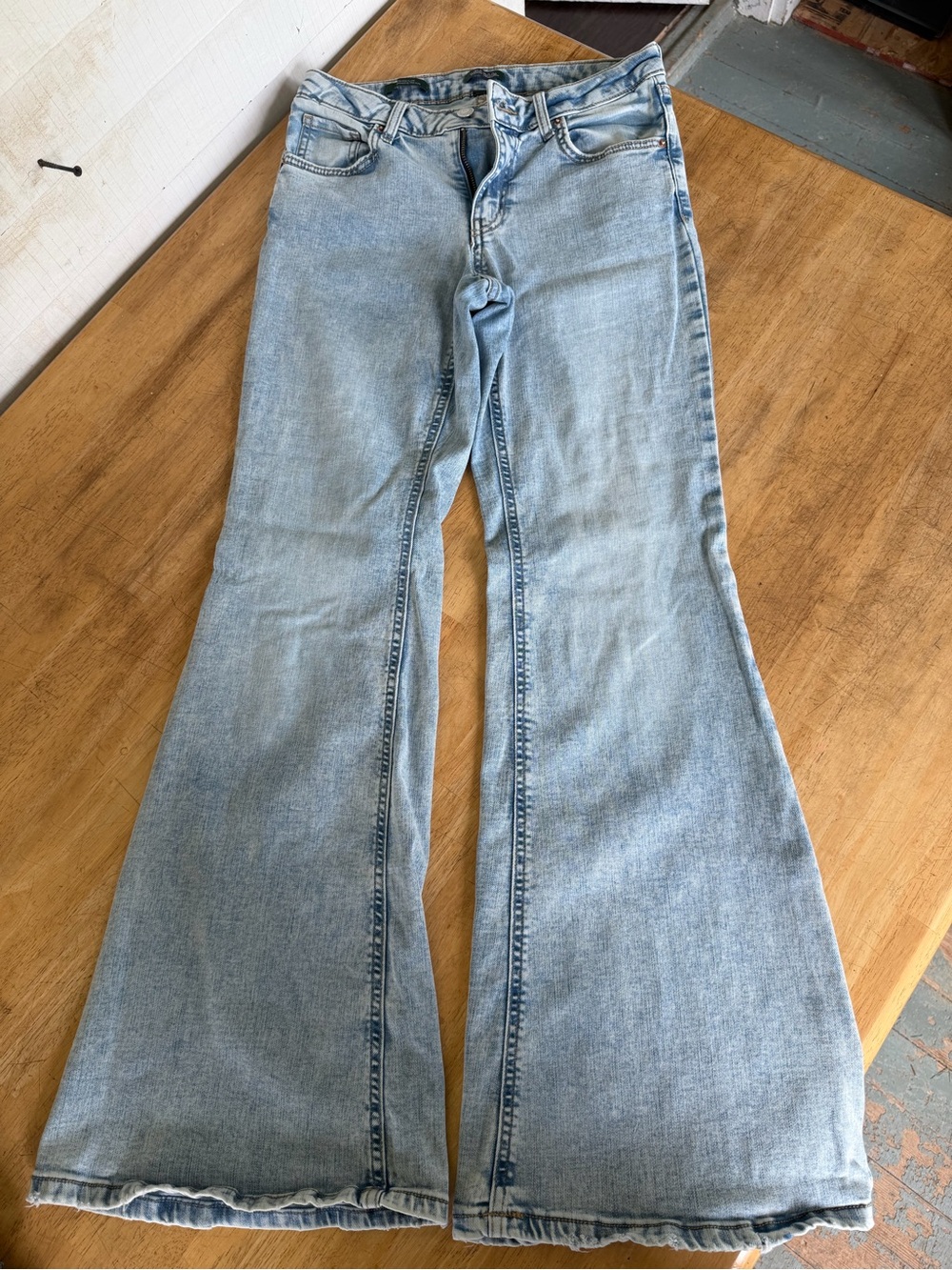 wild fable Light Blue Flare Wide-Leg Jeans